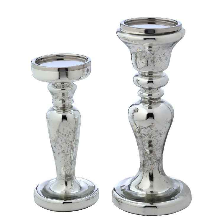 The Holiday Aisle® 10" Mercury Candle Holder Set of 2 Wayfair Canada